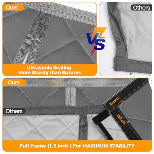 NABOWAN Magnetic Thermal Insulated Door Curtain for Winter - Fits Door Size 36" x 80", Keeps The Heat Inside The Area, Thicken Oxford Fabric & Multi-Layer Cotton, Screen Door Insulation Blanket Cover - Image 3