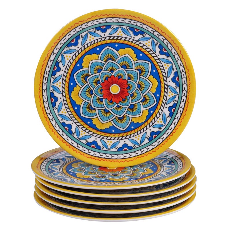Certified International Certified International Portofino 9 Melamine SaladDessert Plate Set of 6 Multi Colored Medium 