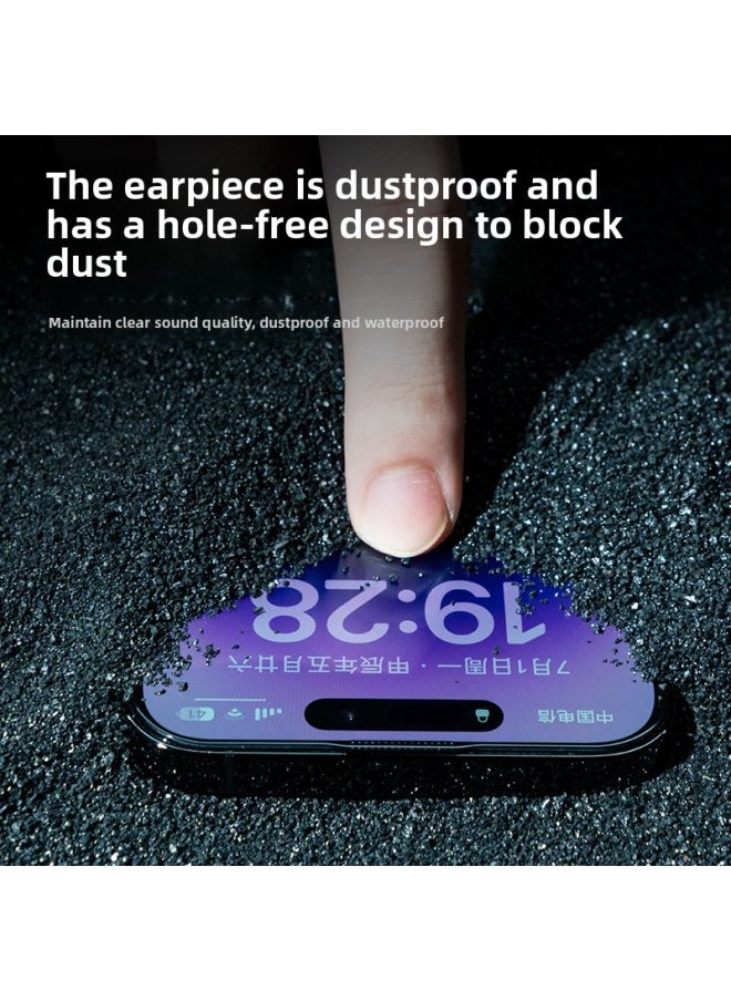 For Apple Tempered Film Anti-peep Dust-free Bin Seconds Fit Artifact For Iphone16ProMa15 Explosion-proof 14 Dust-proof X-Color:[silk Screen Black Border] High-definition Film + Dust-free Warehouse + No Packaging-Size:For Iphone 16promax