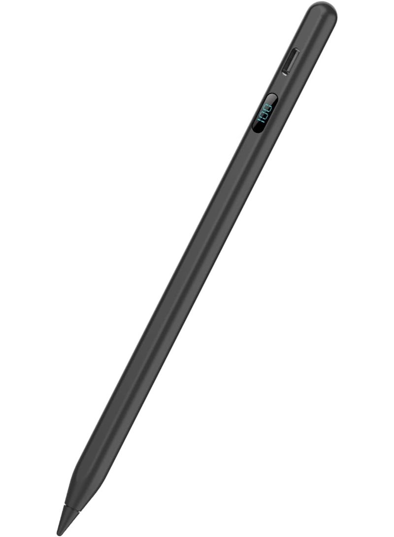 Moxedo Elite-Point Universal Active Stylus Pen – Type-C Rechargeable Digital Pen with Replaceable Nib & Battery Display for iOS, Android Phones & Tablets – Black - Image 1