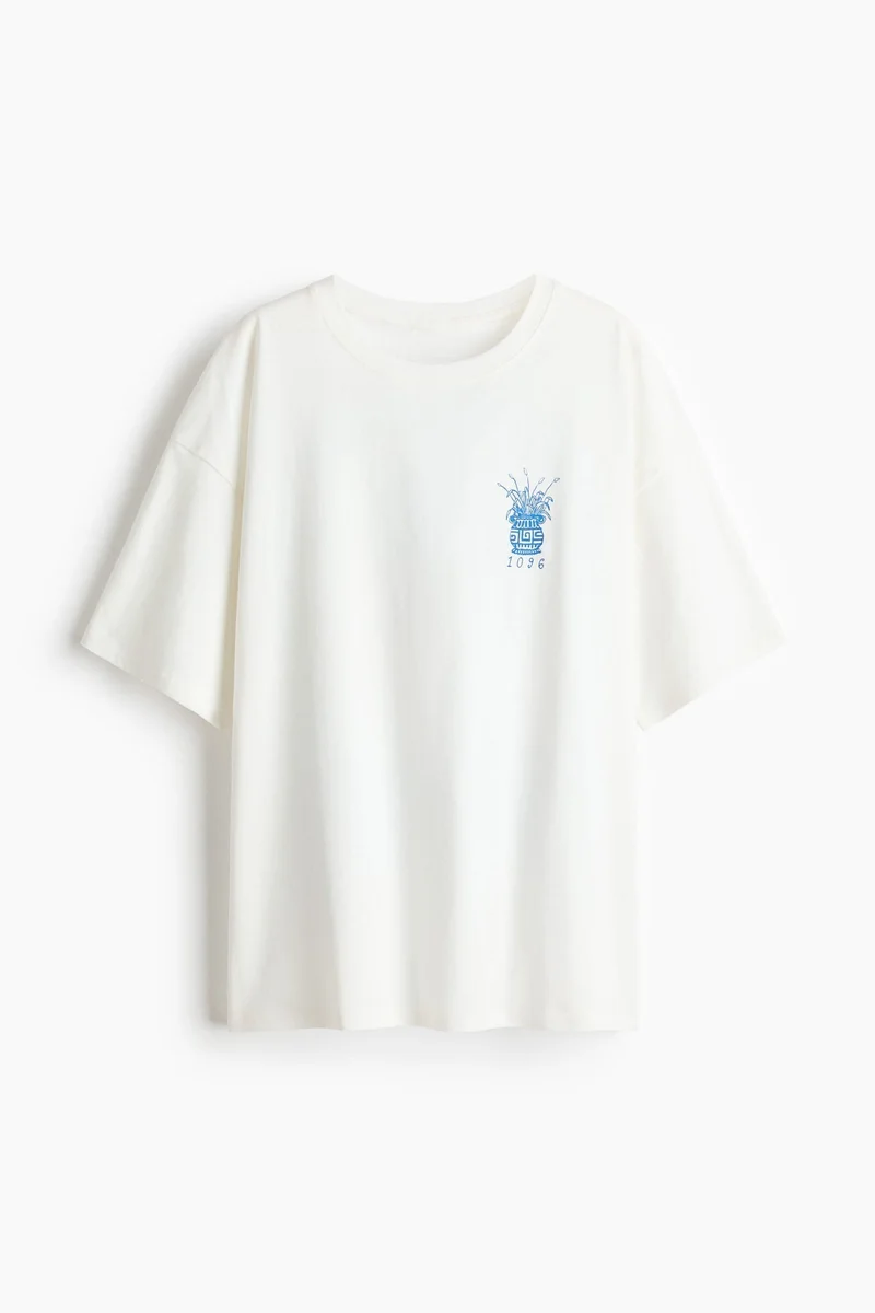H&M Oversized print-motif T-shirt