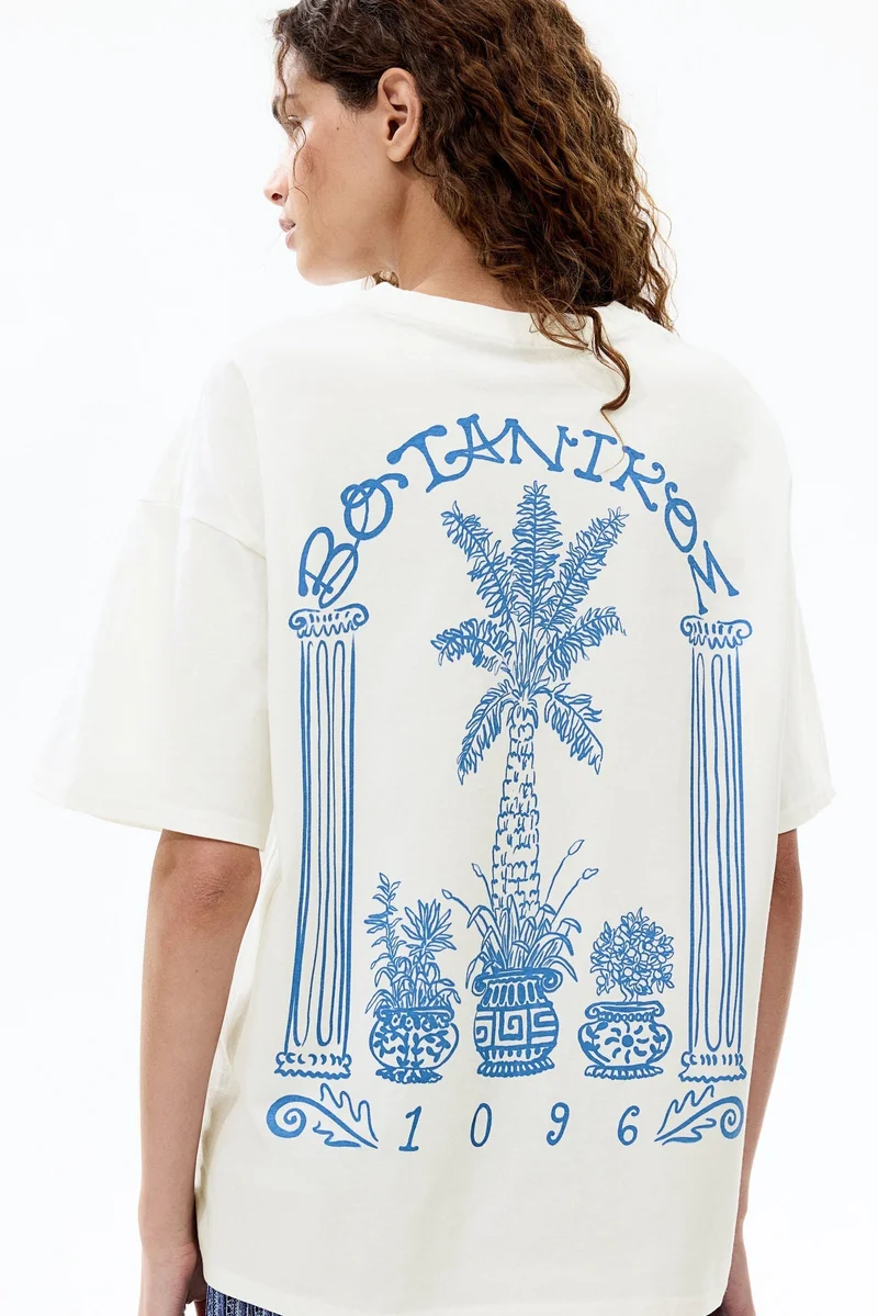 H&M Oversized print-motif T-shirt