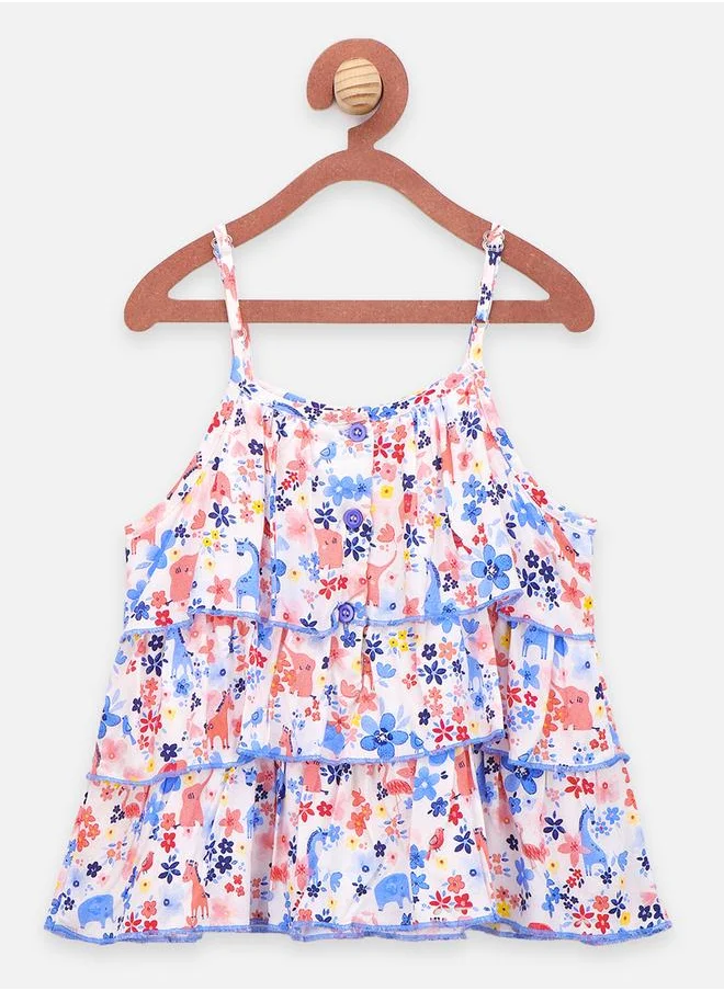 ليلك Printed Strappy Top with Shorts Set