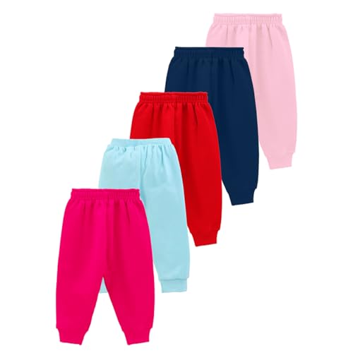 Kuchipoo Regular Fit Mid Rise Baby Girls Pyjama- Pack Of 5 (Multicolor, 7-8 Years, Paj-134, Cotton Blend, Legging) - Image 2