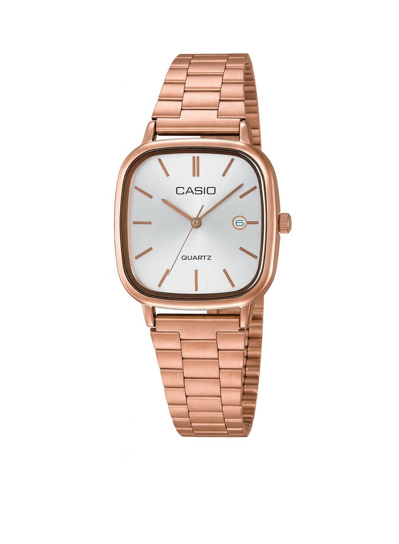 كاسيو ساعة يد كاسيو حريمي كوارتز – سوار ستانلس ستيل روز جولد ومينا أبيض