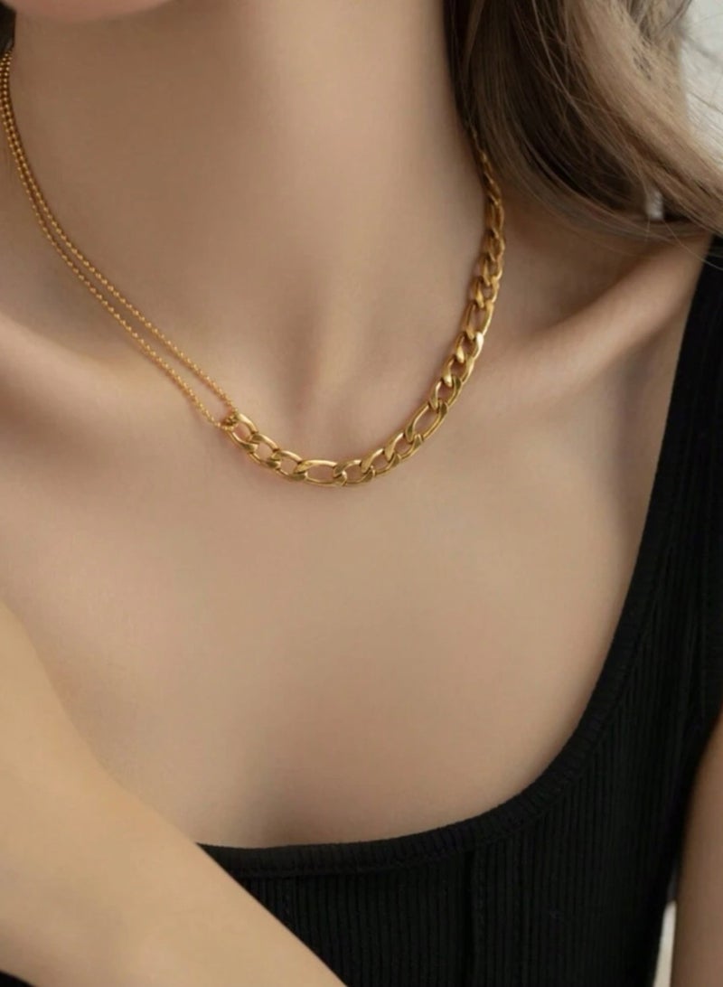 غولدماكس سلسال نسائي شبيه بالذهب مصنوع من الاستانلس ستيل مطلي باللون الذهبي عيار 18 - Image 2