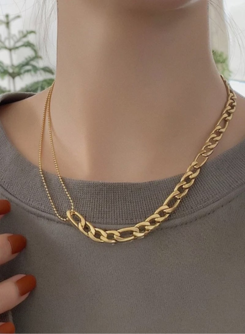 غولدماكس سلسال نسائي شبيه بالذهب مصنوع من الاستانلس ستيل مطلي باللون الذهبي عيار 18 - Image 1