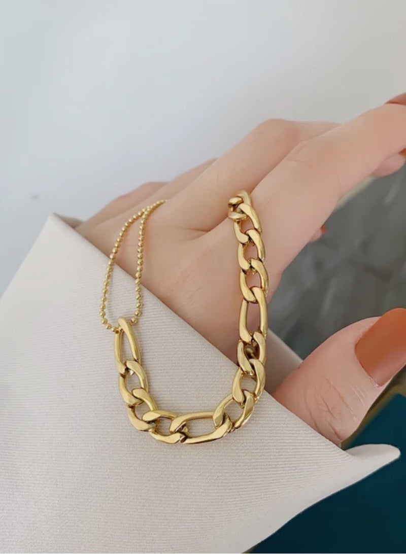 غولدماكس سلسال نسائي شبيه بالذهب مصنوع من الاستانلس ستيل مطلي باللون الذهبي عيار 18 - Image 3