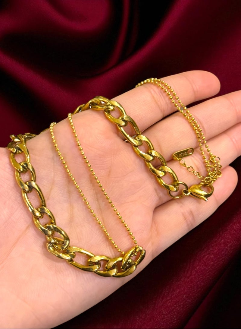 غولدماكس سلسال نسائي شبيه بالذهب مصنوع من الاستانلس ستيل مطلي باللون الذهبي عيار 18 - Image 4