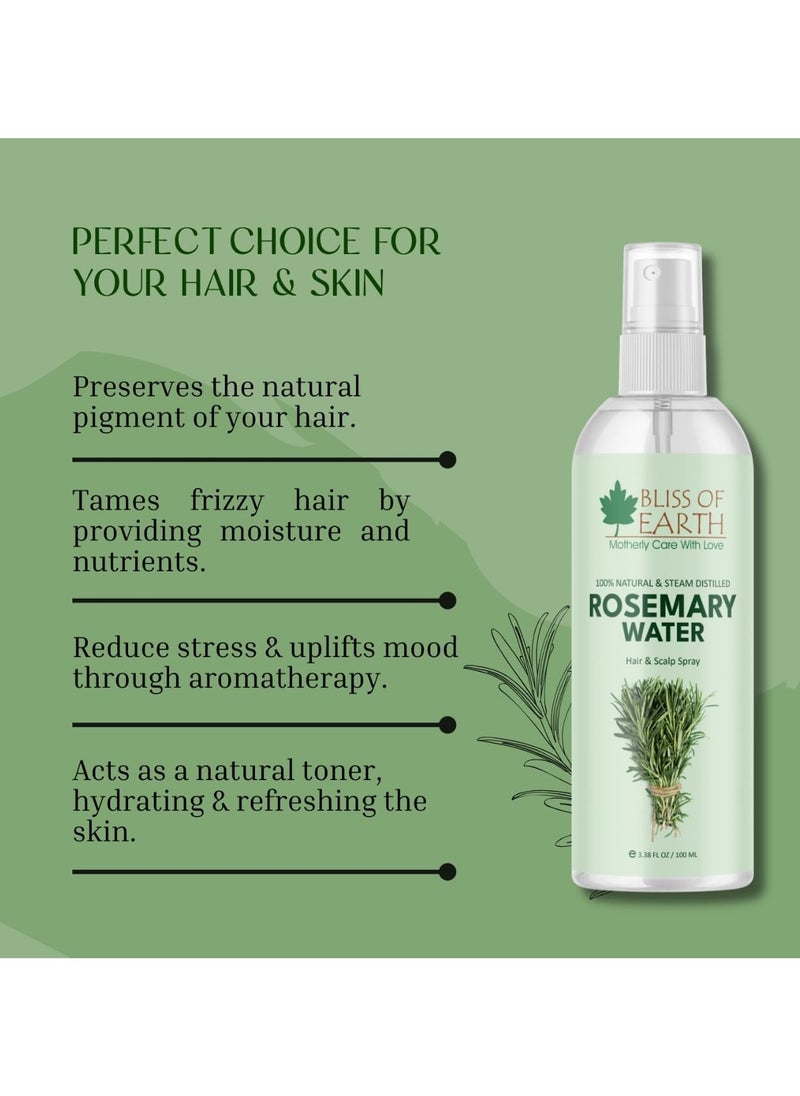 BLISS OF EARTH - Bliss of Earth Rosemary Water Spray For Hair Growth 100ml - Image 1