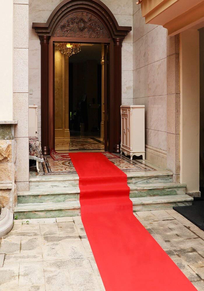 BOXIAO Movie Night Red Aisle Runner 24 in × 15 ft Red Carpet Event Runner Wedding Rug for Indoor Outdoor Wedding Party Decorations - Image 5