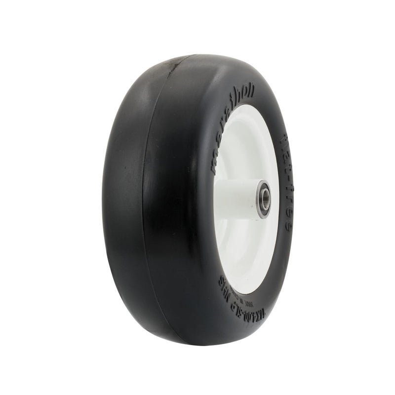 Marathon 11x4.00 Flat-Free Lawn Mower Tire on Wheel, 5" Centered Hub. 5/8" Bearing - Image 1