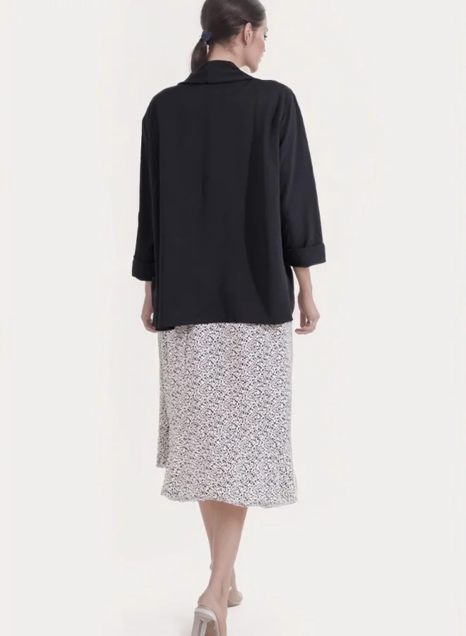 زابايوني Classic Open Front Blazer - Black