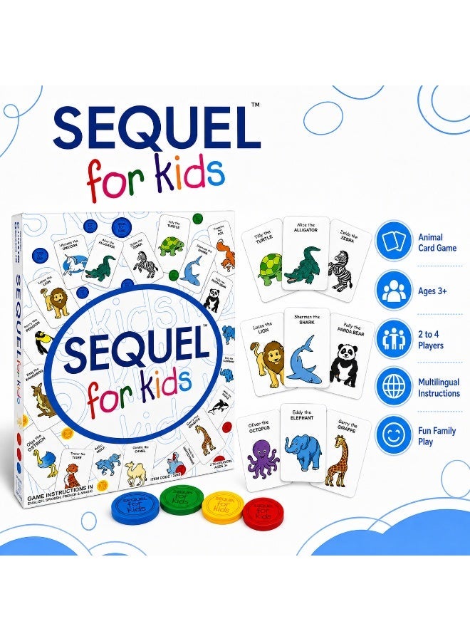 Sequel for Kids Animal Card Game - Ages 3+, 2-4 Players, Multilingual Instructions - Image 3