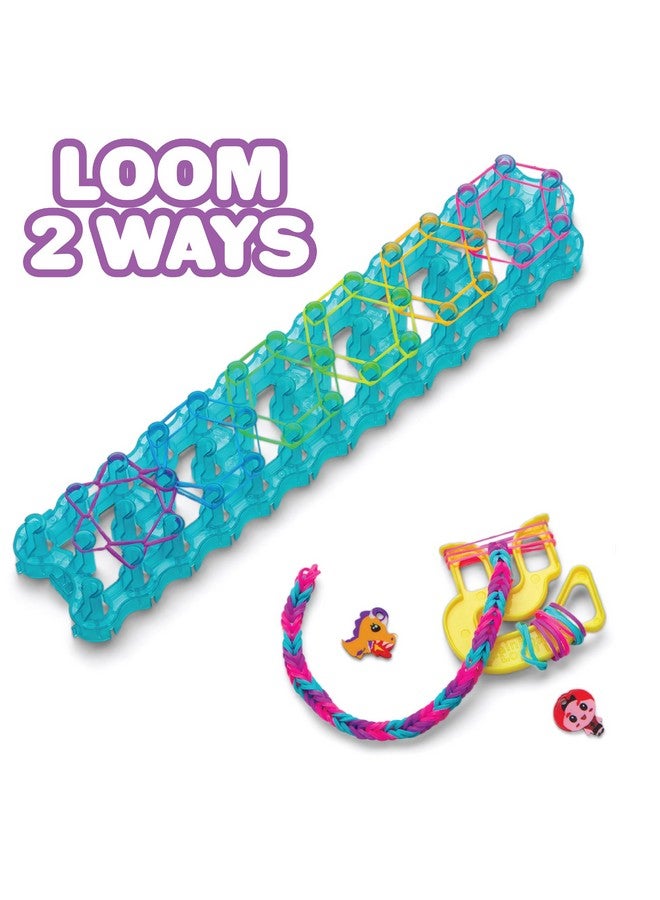 راينبو لووم مجموعة ® Loomi-Pals™ Mega Set، تحتوي على 60 قطعة من حلي LP المتنوعة الرائعة، وRl2.0 الجديدة، ونسج Happy Looms، وخطافات، وخرز Alpha & Pony، و5600 شريط ملون، كل ذلك في حقيبة حمل للأولاد والبنات من سن 7 سنوات فما فوق - Image 4