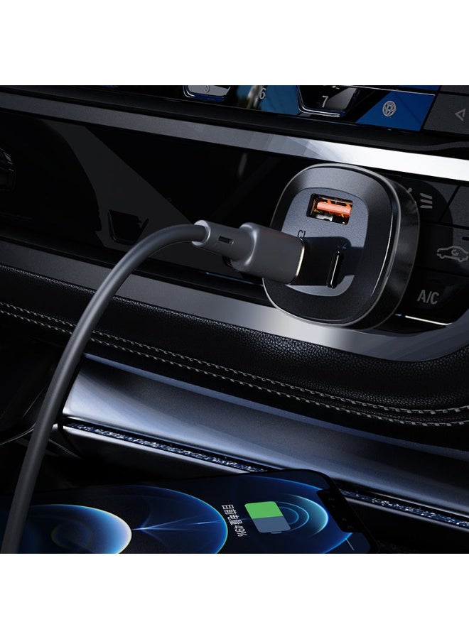 أسيفاست شاحن سيارة B3 بقوة 66 واط، 3 منافذ، 2USB-C و1USB-A، شحن سريع، تبريد سريع، هيكل من سبائك الزنك - أسود - Image 5