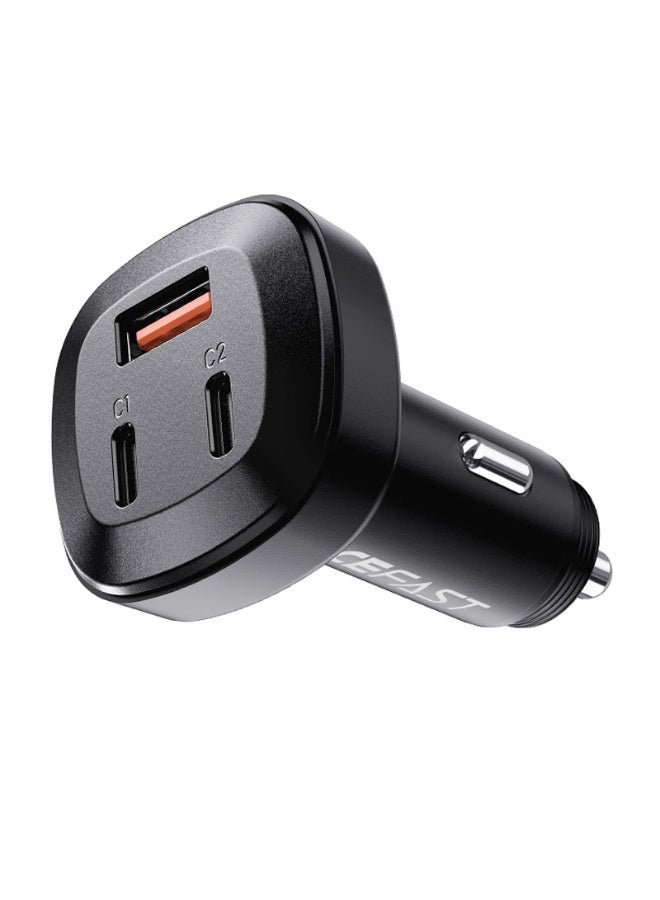 أسيفاست شاحن سيارة B3 بقوة 66 واط، 3 منافذ، 2USB-C و1USB-A، شحن سريع، تبريد سريع، هيكل من سبائك الزنك - أسود - Image 4