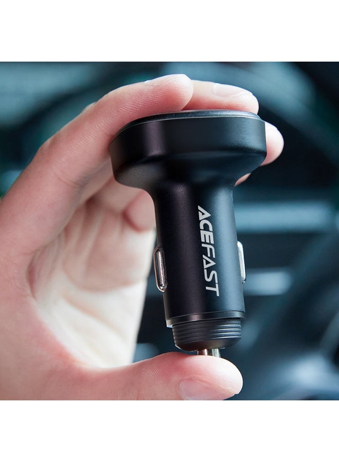 أسيفاست شاحن سيارة B3 بقوة 66 واط، 3 منافذ، 2USB-C و1USB-A، شحن سريع، تبريد سريع، هيكل من سبائك الزنك - أسود - Image 3