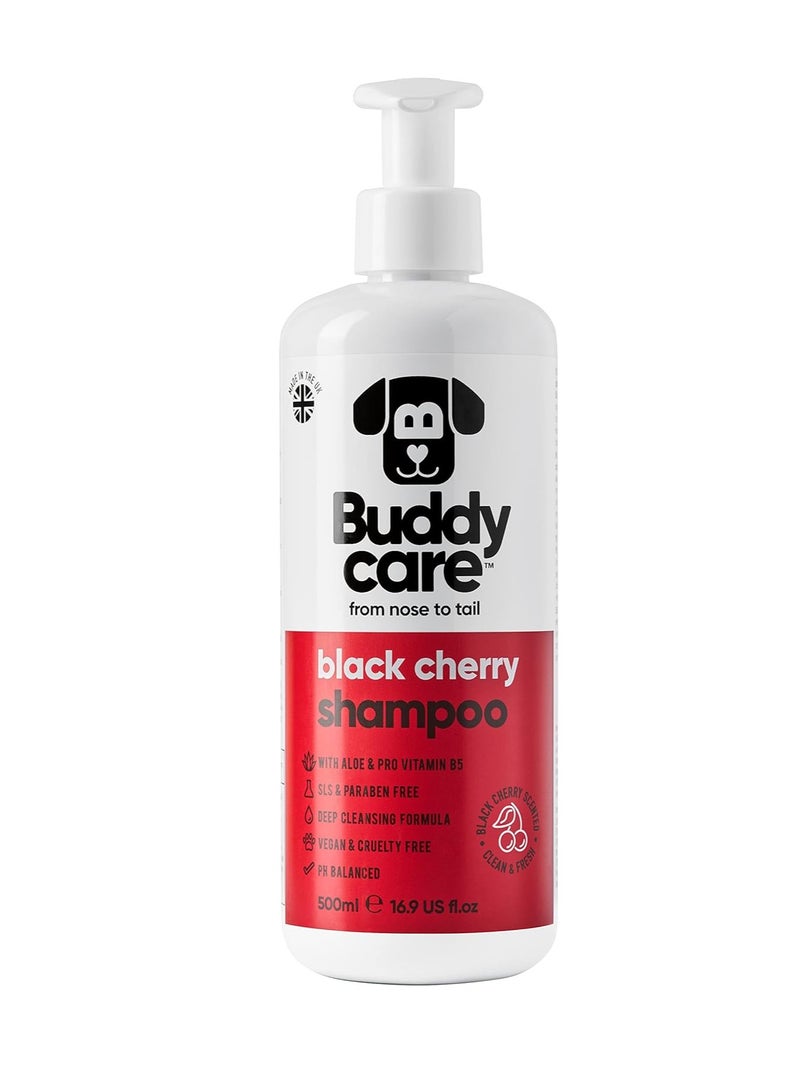 بادي شامبو الكلاب بالكرز الأسود من Buddycare شامبو التنظيف العميق للكلاب برائحة الكرز الأسود مع الصبار وبرو فيتامين B5 500 مل - Image 1