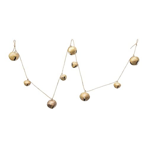 Creative CoOp 76 L Metal Jingle Bell Garland Gold Finish