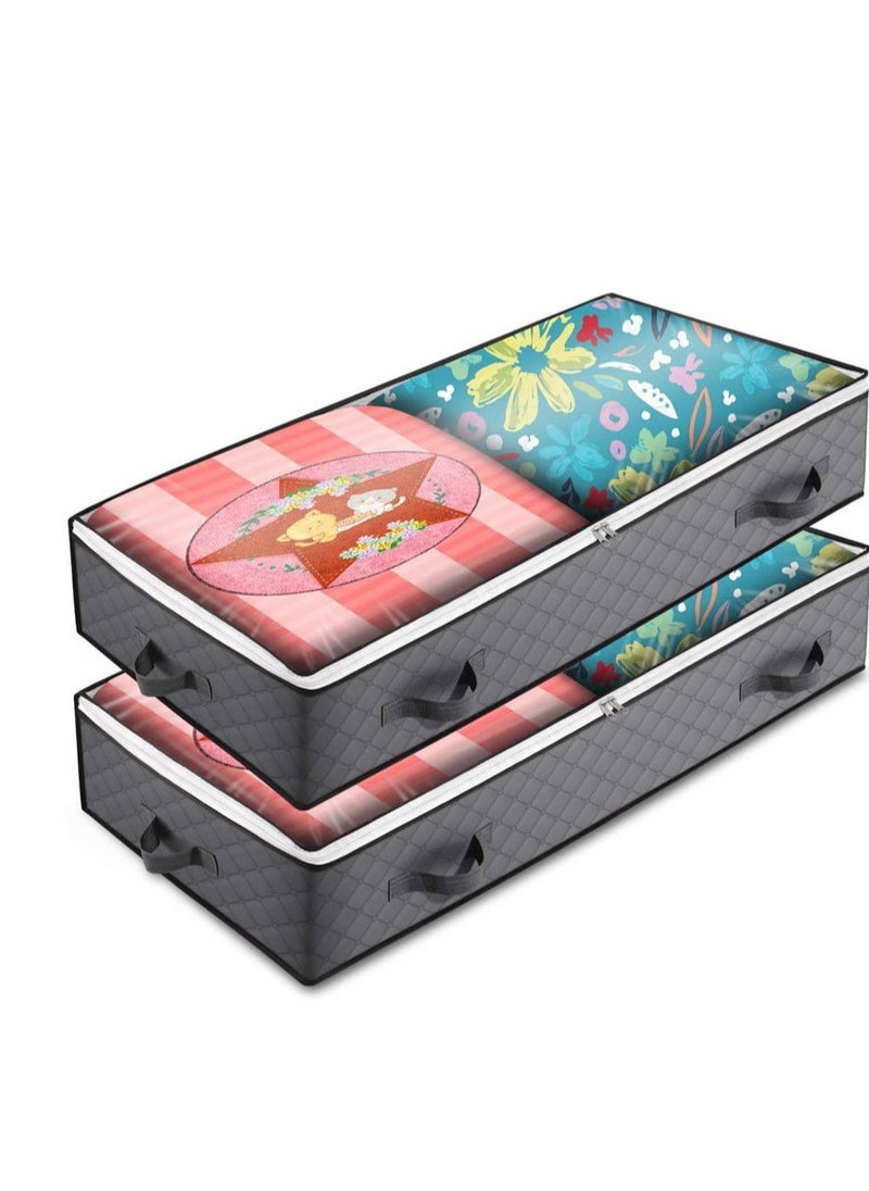 MIXDE 2-Piece Under bed Storage Bags,Underbed Storage Containers with Reinforced Handles,Large Capacity Clothes Storage Bags  - Image 1