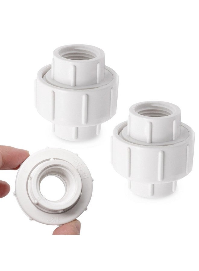 BENLIUDH 1/2 inch PVC Pipe Union Fittings, PVC Connectors Female Thread Coupling Adapter (1/2", 4pcs) - Image 2