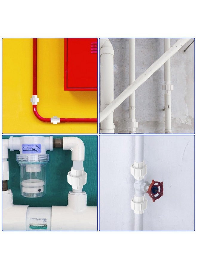 BENLIUDH 1/2 inch PVC Pipe Union Fittings, PVC Connectors Female Thread Coupling Adapter (1/2", 4pcs) - Image 5