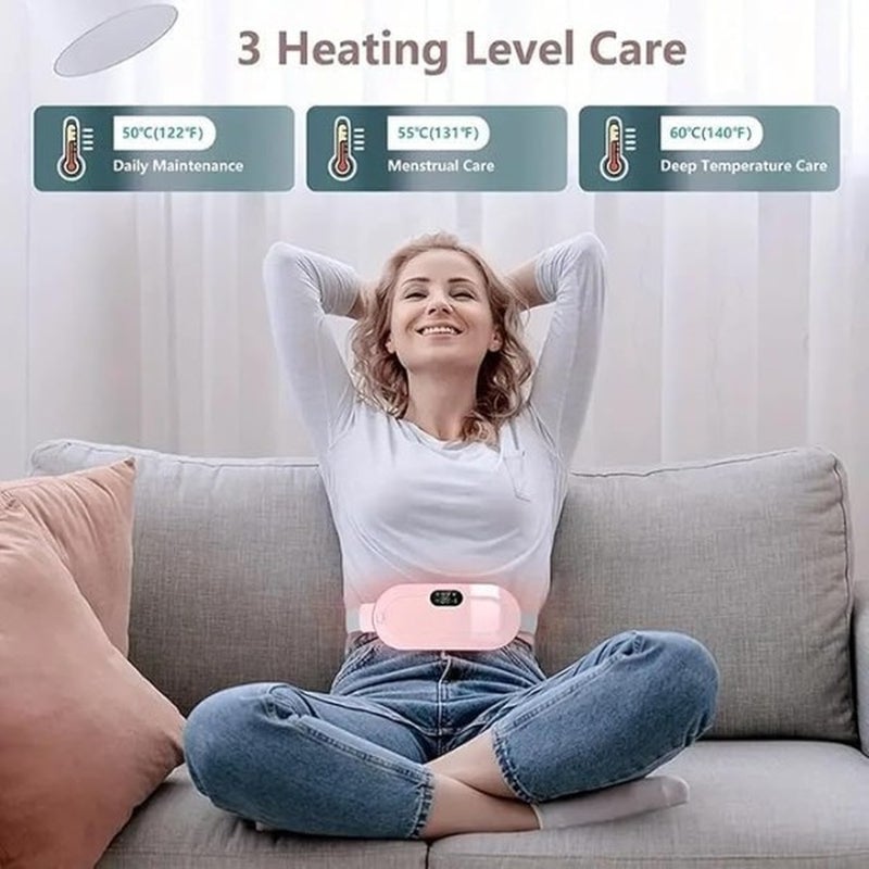 Heated Abdominal Massage Belt for Women, Helps Relieve Period Cramps and Abdominal Discomfort, with Vibration Massage and Adjustable Heat Levels, Lightweight and Portable for Travel and Daily Use. - Image 3