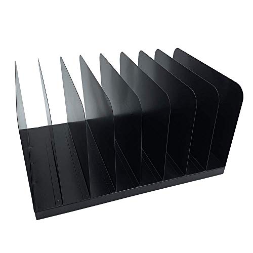 Huron Desktop File Binder Organizer Storage Vertical 8 Slot, Black Commercial Grade Steel - Image 2