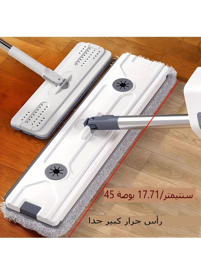 45X143cm Extra Large Flat Mop with 4 Pcs Washable Pads, Hands Free Washable Flat Squeeze Mop Cleaning Mop,Flat Floor Mop for Floor Cleaning, Self Squeezing Water Mop, Microfiber Dust Flat Cleaning Kitchen Mops for Floor Wall Window Car Cleaning Home Floor Cleaning  - Image 2