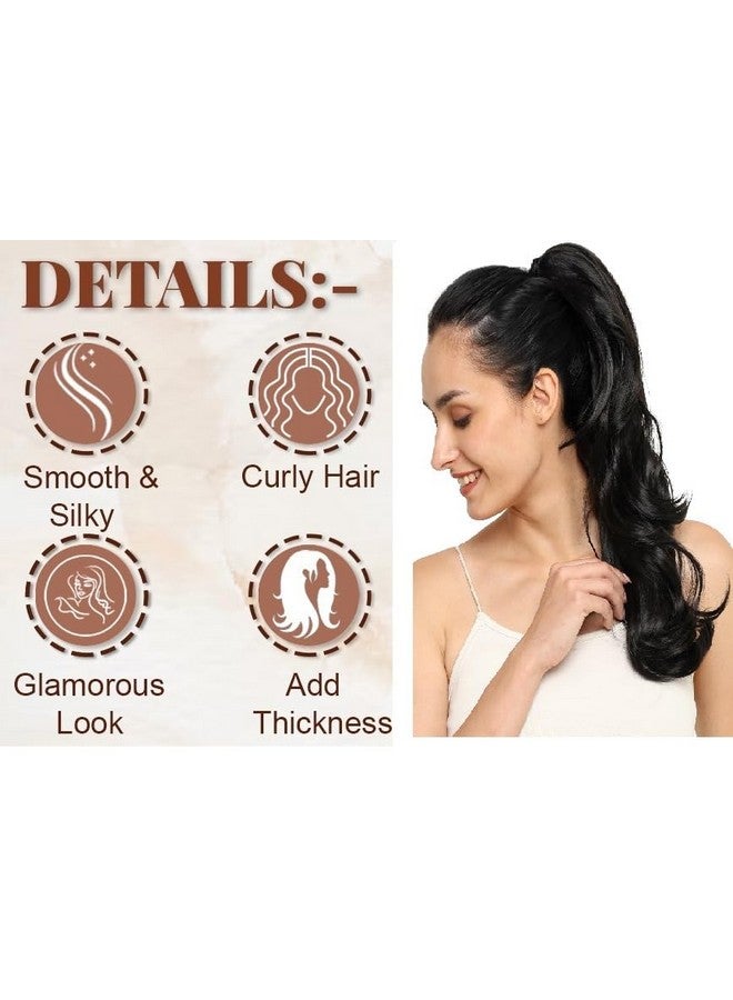 MoonEyes Curly Wavy Black Clutcher Ponytail Hair Extension For Women and Girls - Image 5