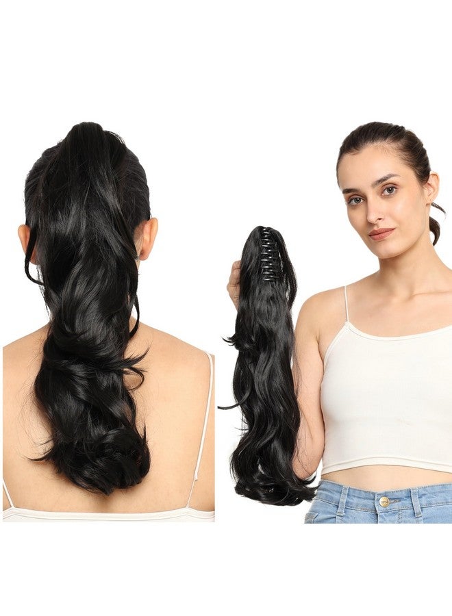 MoonEyes Curly Wavy Black Clutcher Ponytail Hair Extension For Women and Girls - Image 1