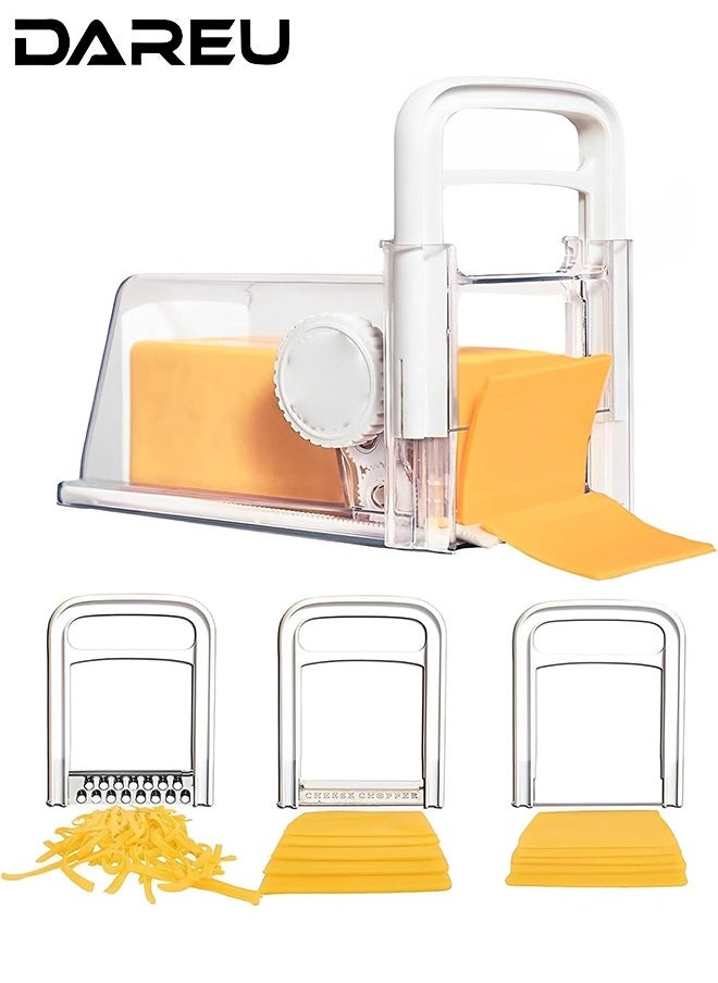 DAREU 4 in 1 Manual Cheese Cutter and Slicer with Stainless Steel Wire – Large Capacity Cheese and Butter Storage Box – Detachable Handle and Dishwasher Safe – Ideal for Home Kitchens  - Image 1