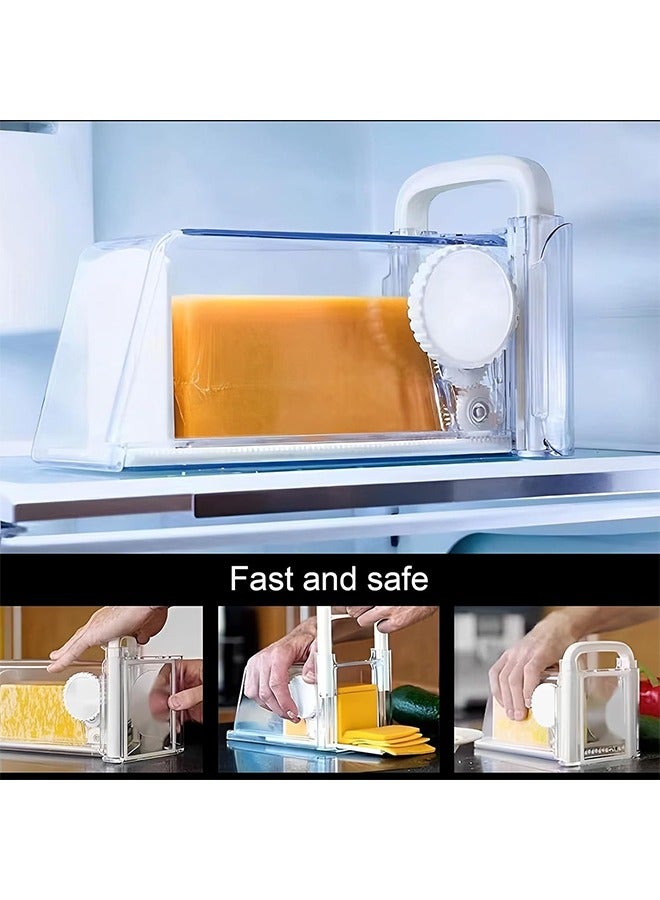 داريو قطاعة ومقسم جبن يدوي 4 في 1 مع سلك ستانلس ستيل – علبة تخزين كبيرة للجبن والزبدة – بلاستيك ABS متين، مقبض قابل للفك، آمن لغسالة الصحون - Image 3