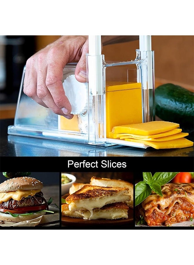 داريو قطاعة ومقسم جبن يدوي 4 في 1 مع سلك ستانلس ستيل – علبة تخزين كبيرة للجبن والزبدة – بلاستيك ABS متين، مقبض قابل للفك، آمن لغسالة الصحون - Image 2