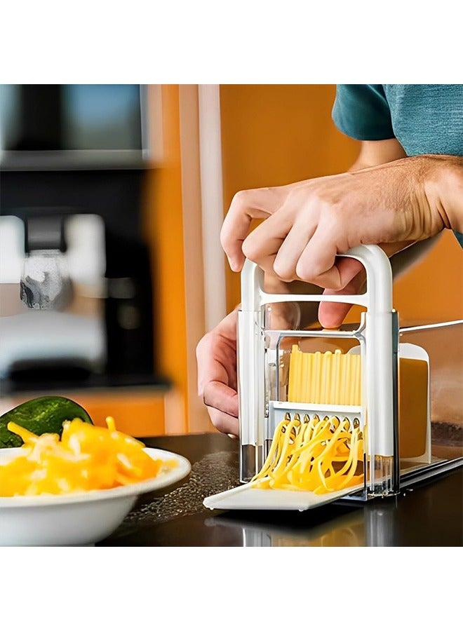 داريو قطاعة ومقسم جبن يدوي 4 في 1 مع سلك ستانلس ستيل – علبة تخزين كبيرة للجبن والزبدة – بلاستيك ABS متين، مقبض قابل للفك، آمن لغسالة الصحون - Image 5