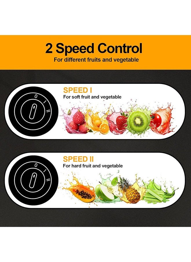 Arabest - Juicer Machine,Juicer for Whole Fruits and Vegetables,Faster Juicer with Dual Speed,Juice Residue Separation,Easy to Use/Clean,Anti-Drip - Image 1