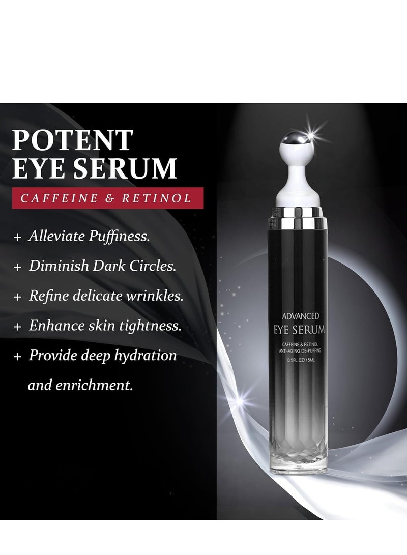 BabboSow Caffeine Eye Cream, Dark Circles Under Eye Treatment For Puffiness And Bags Under Eyes Wrinkles Dark Circles, Eye Bags Treatment for Men and Women, 360° Massage Ball Reduce Wrinkles and Fine Lines 20ml - Image 5