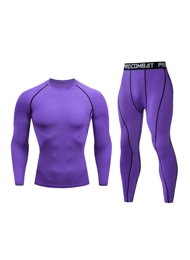 2pcs Men Compression Sportswear Suit Elastic Training Sports Yoga Sets Workout Jogging Fitness Clothing Tracksuit Pants Sporting - Image 1