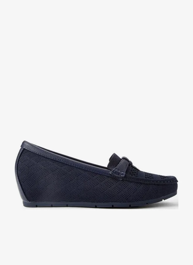 Flora Bella By Shoexpress Women Perforated Wedge Heel Loafers