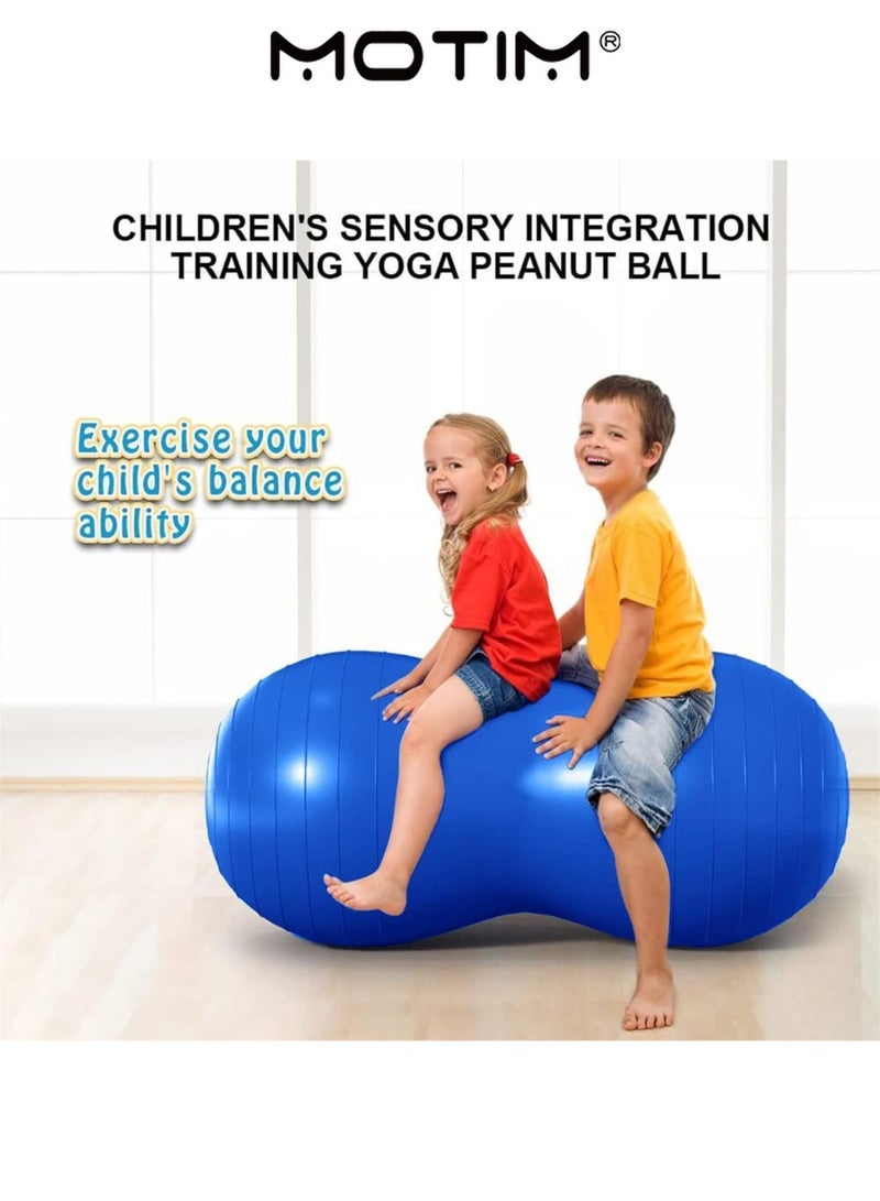 موتيم فول السودان اليوغا الكرة تمارين الكرة اللياقة البدنية الكرة مع مضخة مكافحة انفجار استقرار الكرة للصالة الرياضية المنزلية اليوغا بيلاتس تدريب القوة الأساسية (45 * 90 سم) - Image 4