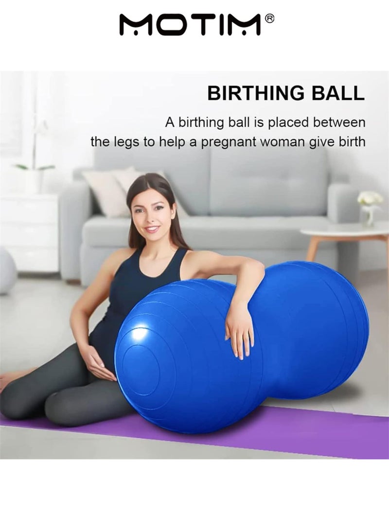 موتيم فول السودان اليوغا الكرة تمارين الكرة اللياقة البدنية الكرة مع مضخة مكافحة انفجار استقرار الكرة للصالة الرياضية المنزلية اليوغا بيلاتس تدريب القوة الأساسية (45 * 90 سم) - Image 3
