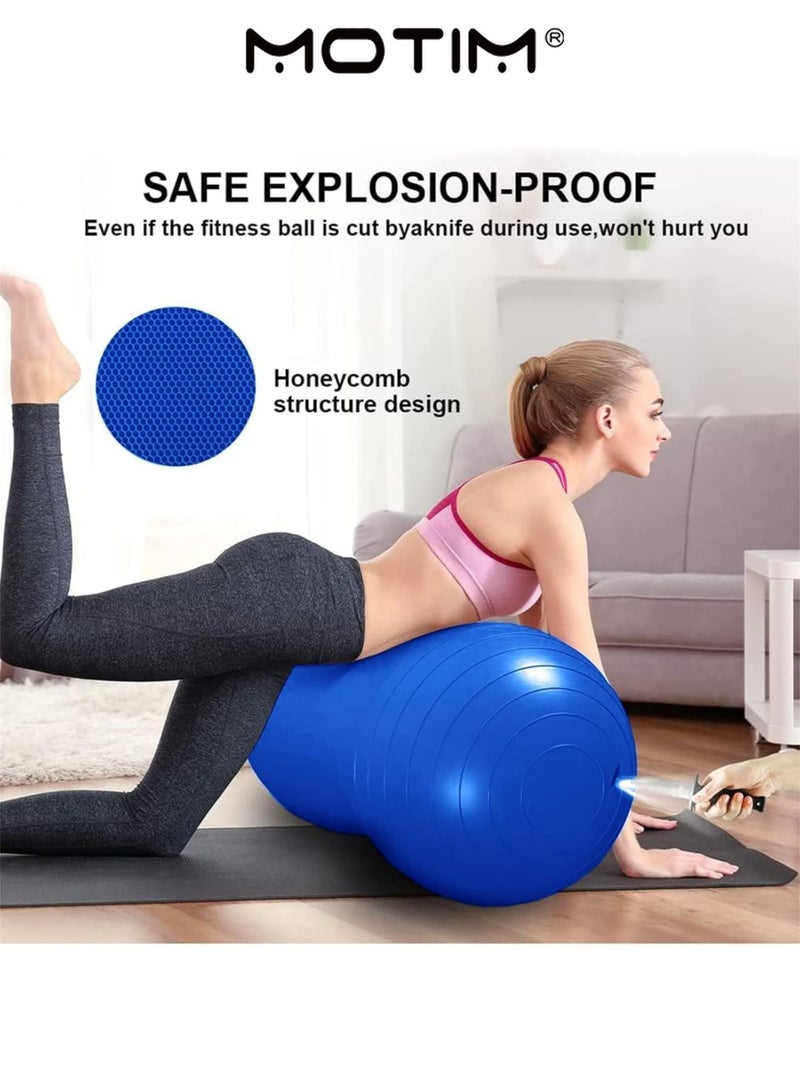 موتيم فول السودان اليوغا الكرة تمارين الكرة اللياقة البدنية الكرة مع مضخة مكافحة انفجار استقرار الكرة للصالة الرياضية المنزلية اليوغا بيلاتس تدريب القوة الأساسية (45 * 90 سم) - Image 2