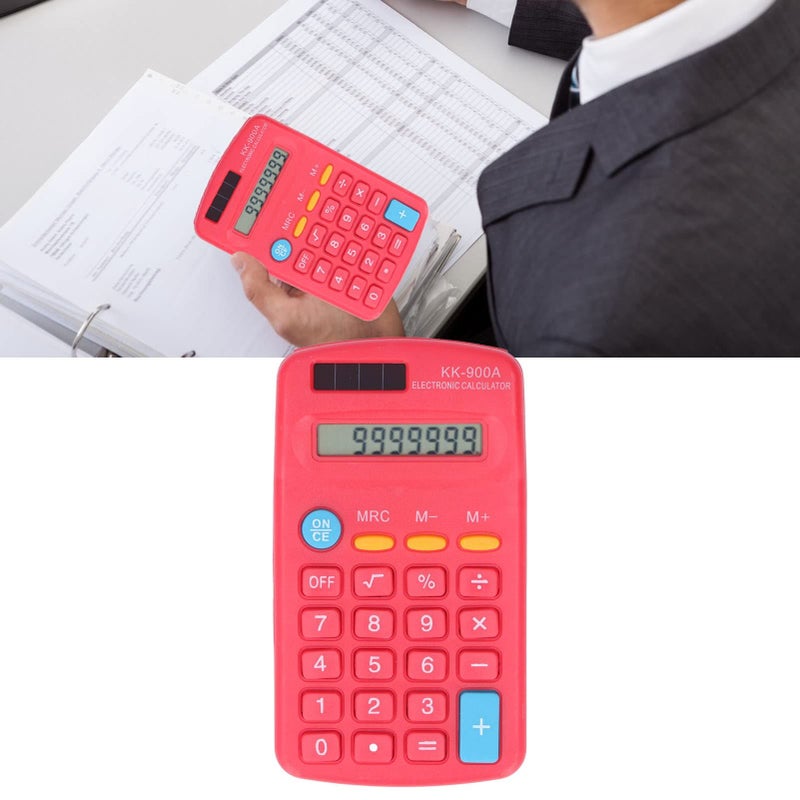 Mini Calculator 8 Digit with LCD Display Dual Power Solar Battery Sensitive Button White for Office School Business - Image 4