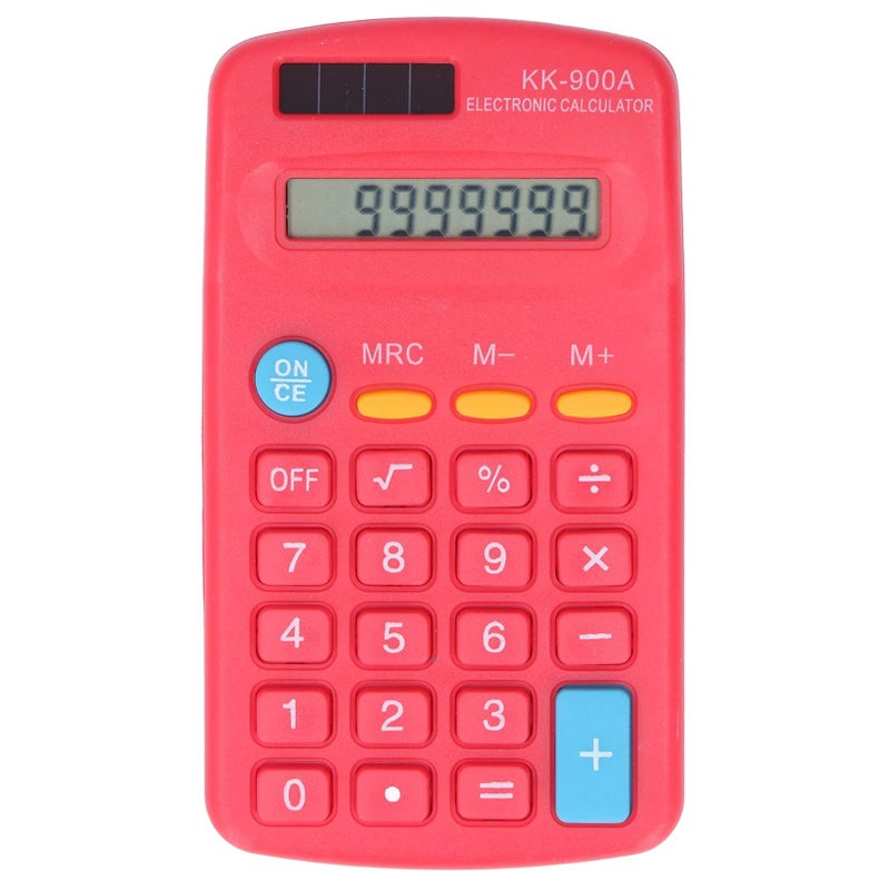Mini Calculator 8 Digit with LCD Display Dual Power Solar Battery Sensitive Button White for Office School Business - Image 2