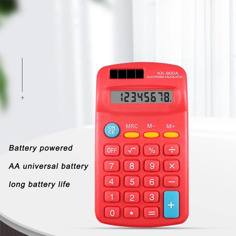 Mini Calculator 8 Digit with LCD Display Dual Power Solar Battery Sensitive Button White for Office School Business - Image 5