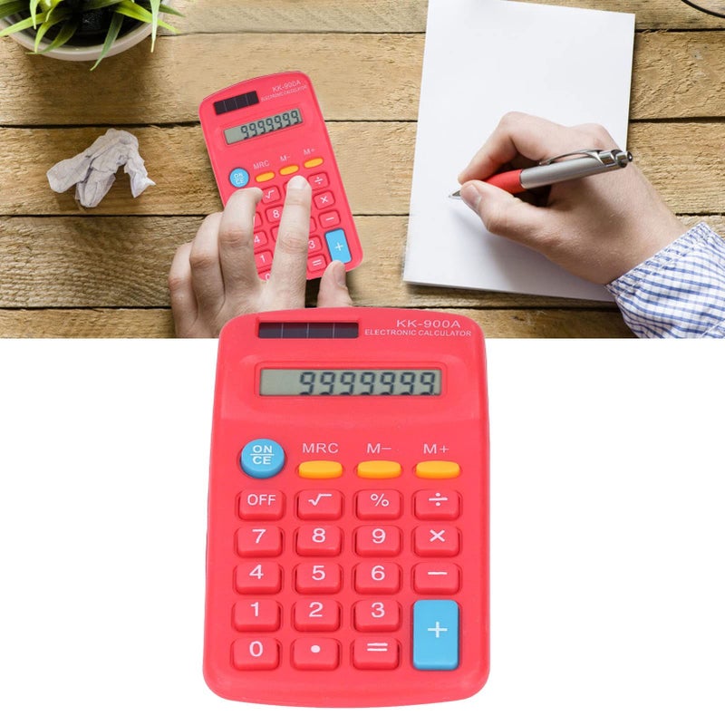 Mini Calculator 8 Digit with LCD Display Dual Power Solar Battery Sensitive Button White for Office School Business - Image 3