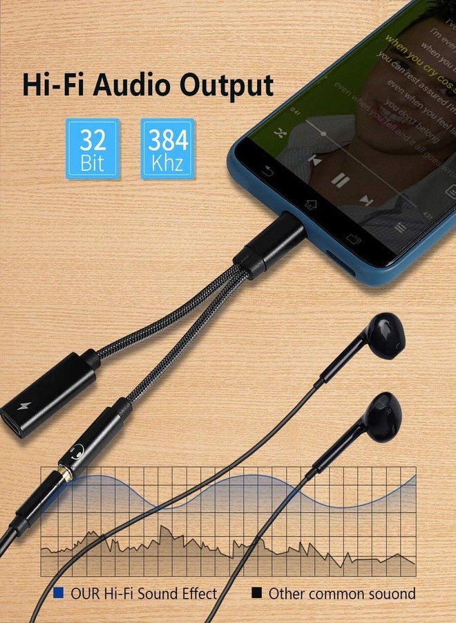LecLooc 2 in 1 USB C to 3.5mm Headphone Audio and Charge Adapter, Type c to Aux Audio with PD 60W Fast Charge Adapter fit with iPhone 16 15 Pro Max, Galaxy S24 S23 S22, Pixel 9 8 7 6, iPad Pro/Macbook Air - Image 4