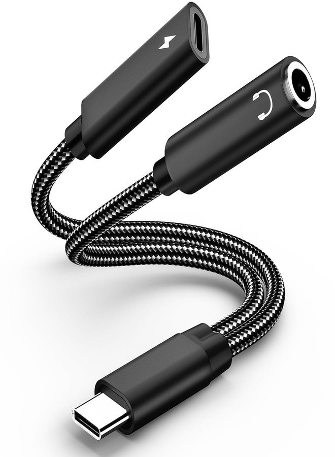 LecLooc 2 in 1 USB C to 3.5mm Headphone Audio and Charge Adapter, Type c to Aux Audio with PD 60W Fast Charge Adapter fit with iPhone 16 15 Pro Max, Galaxy S24 S23 S22, Pixel 9 8 7 6, iPad Pro/Macbook Air - Image 1