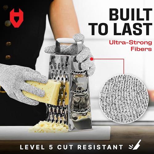 NoCry Cut Resistant Gloves with Grip Dots - High Performance Level 5 Protection, Food Grade. Size Extra Large, Free Ebook Included! - Image 3